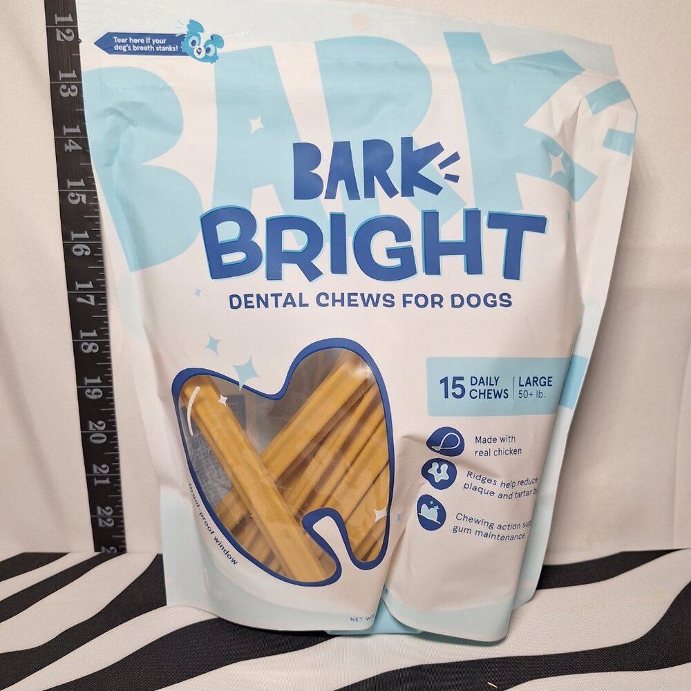 NWT Bark Bright Dental Chews Large & NWT Bark Bright Dental Gel - Picture 2 of 5